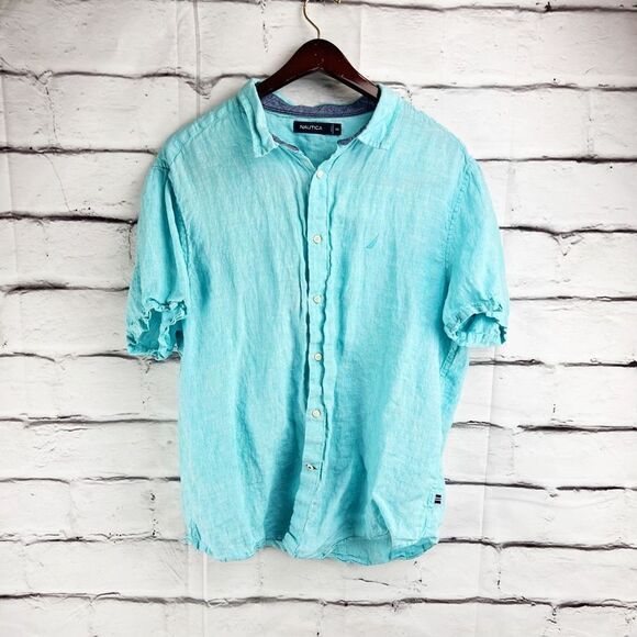 Nautica linen casual button down shirt XXL - Picture 1 of 5